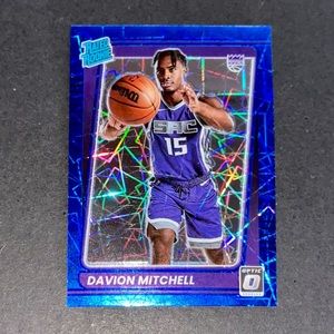 Davion Mitchell Rated Rookie Card Panini Prizm Blue Velocity Holo - Donruss 2022